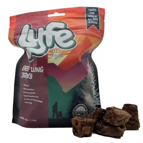 OC Raw Lyfe Beef Lung Jerky Dog Treats