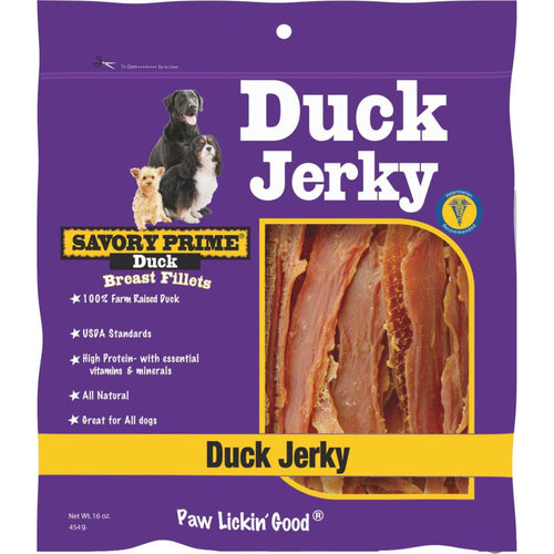Savory Prime Natural Duck Jerky Dog Treat, 16 Oz.