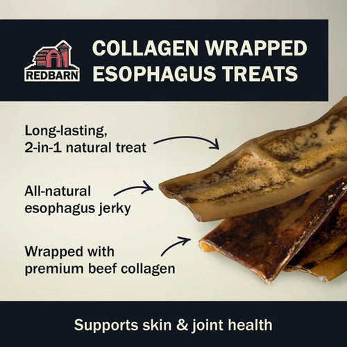 Redbarn Collagen Wrapped Esophagus Slice Dog Chews