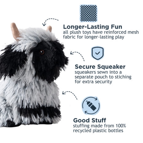 Tall Tails Highland Sheep with Squeaker Dog Toy