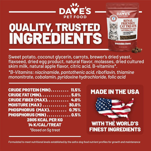 Dave's Pet Food Dave's Kidney-Friendly Semi-Moist Cat Treats /3oz