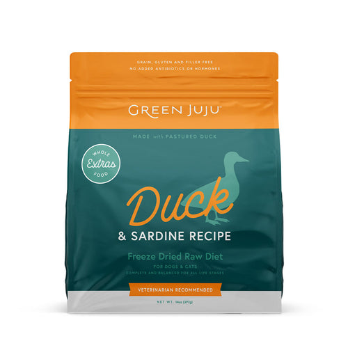Green Juju Extras Duck & Sardine Complete & Balanced Freeze-Dried Meal for Dogs & Cats