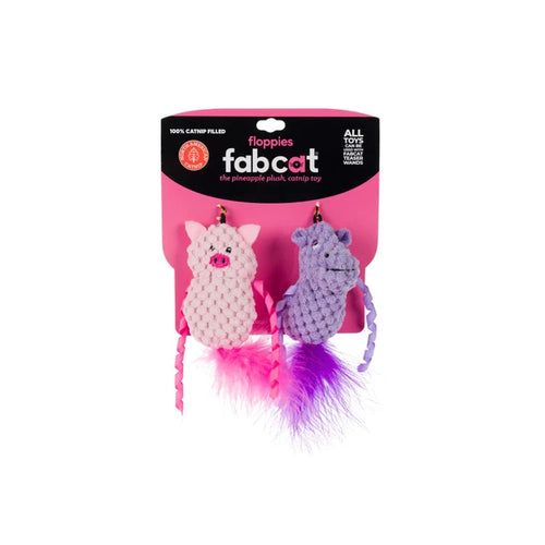 fabdog Floppy Pig/Hippo 2-Pack Cat Toy